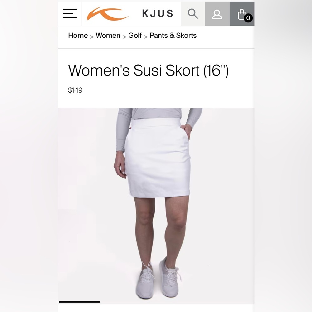KJUS Susi Golf Skirt/Skort White Size XXS/32
